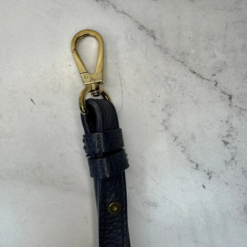 Louis Vuitton Denim Bag Strap Capucines Navy Blue/White/Gold Bandouliere LV rare